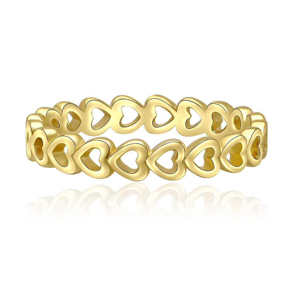 Gold Plated Open Heart Band Ring
